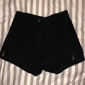 American apparel high waisted black shorts